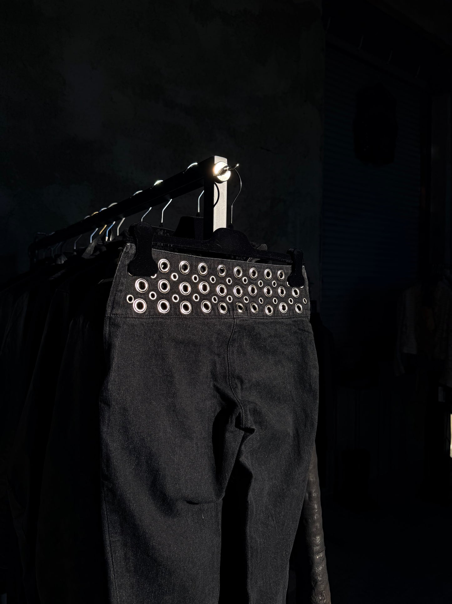 BLUMARINE EYELETS FLARED DENIM