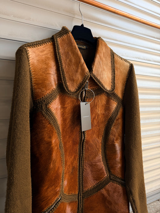 PONYHAIR & WOOL CARDIGAN