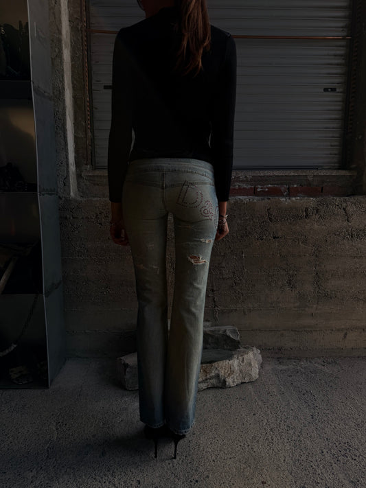 DOLCE & GABBANA LOW WAISTED BOOTCUT DENIM