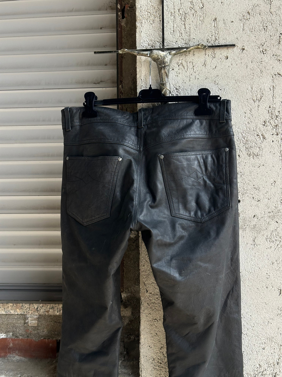 LEATHER MOTOR TROUSERS