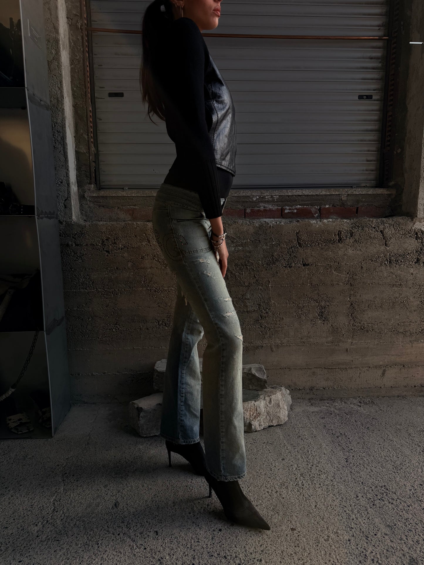 DOLCE & GABBANA LOW WAISTED BOOTCUT DENIM