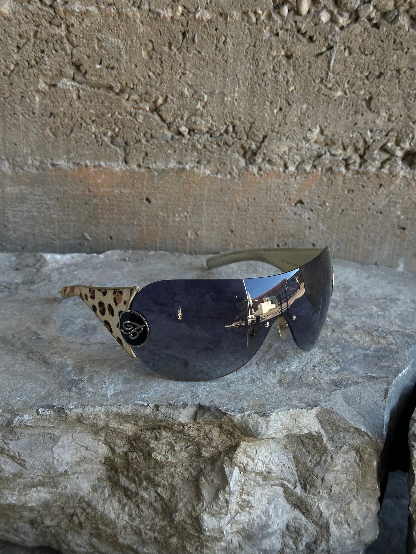 BLUMARINE LEOPARD PONYHAIR SUNGLASSES