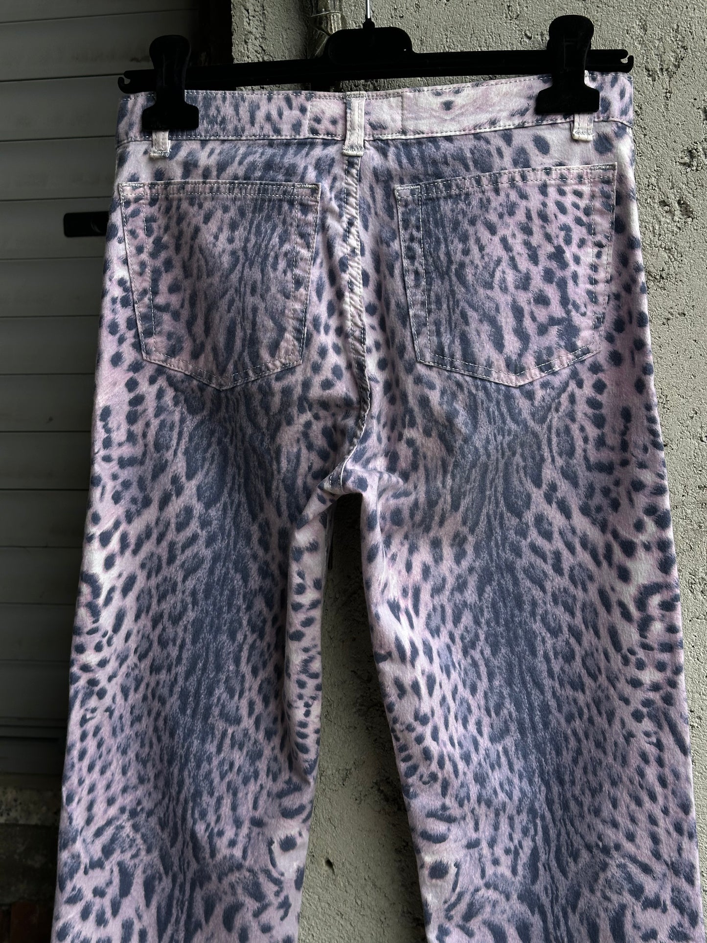ROBERTO CAVALLI LEOPARD VIOLET PANTS
