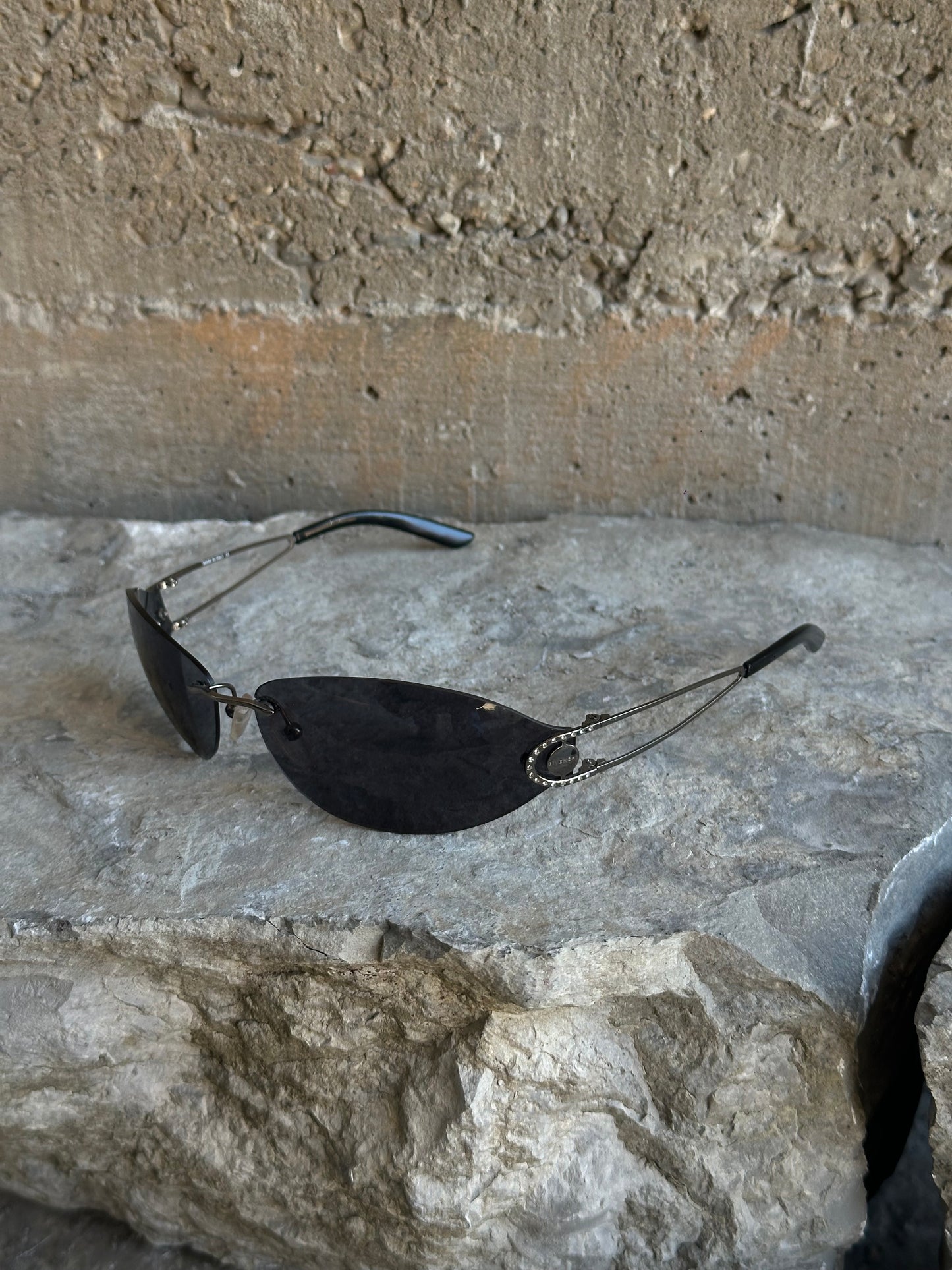 GIVENCHY BLACK RHINESTONES SUNGLASSES