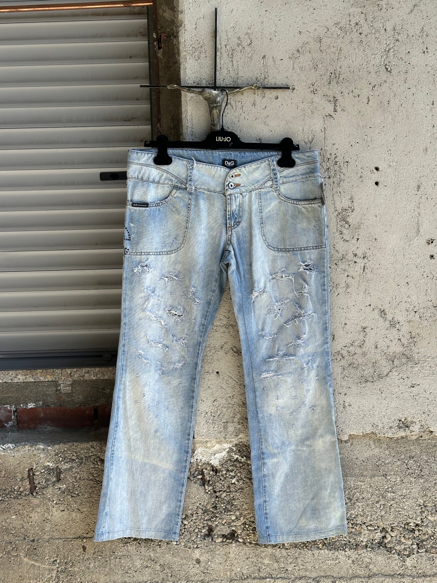 DOLCE & GABBANA FLARED BACK LOGO PANTS