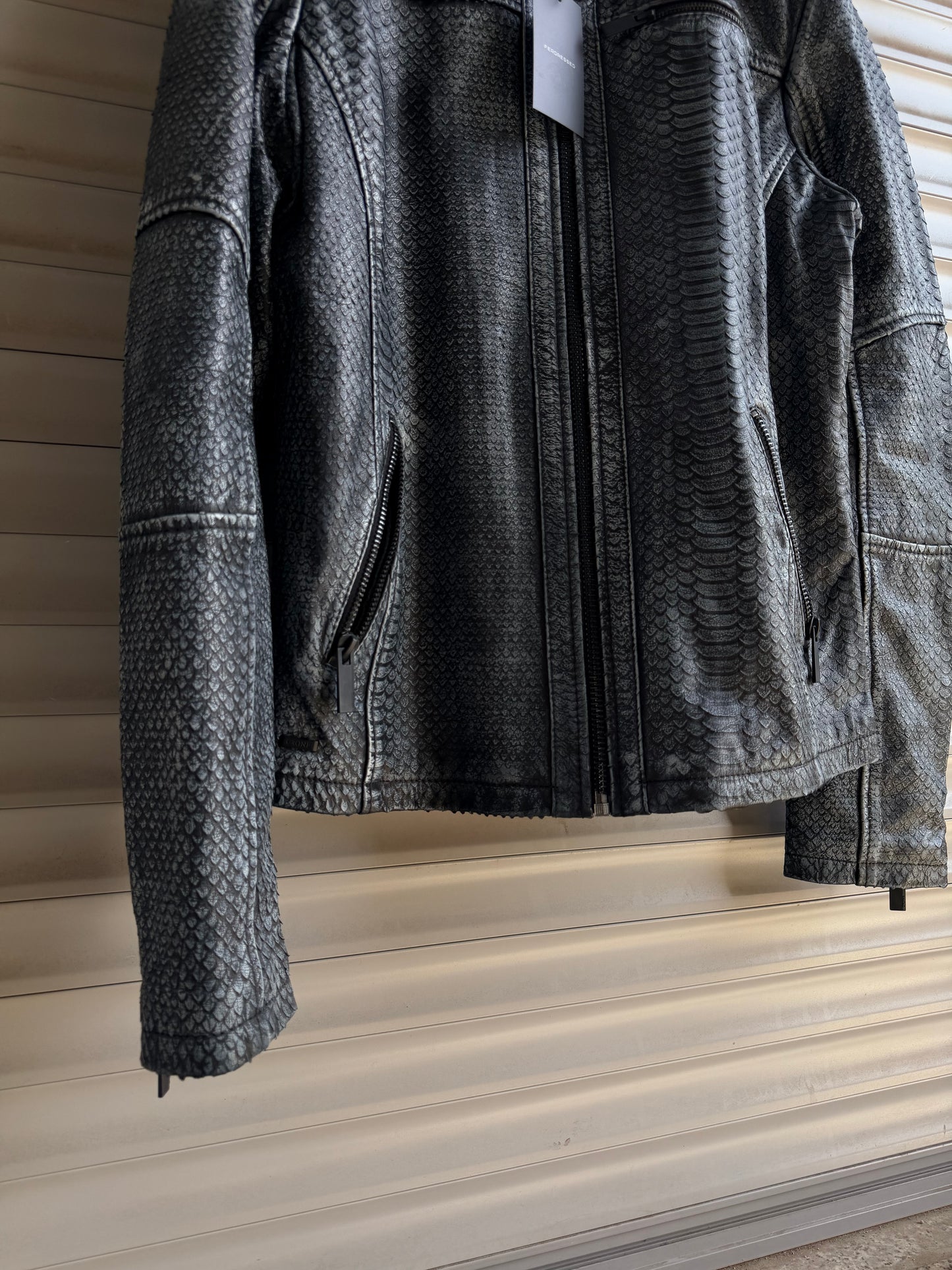 SNAKESKIN LEATHER BIKER