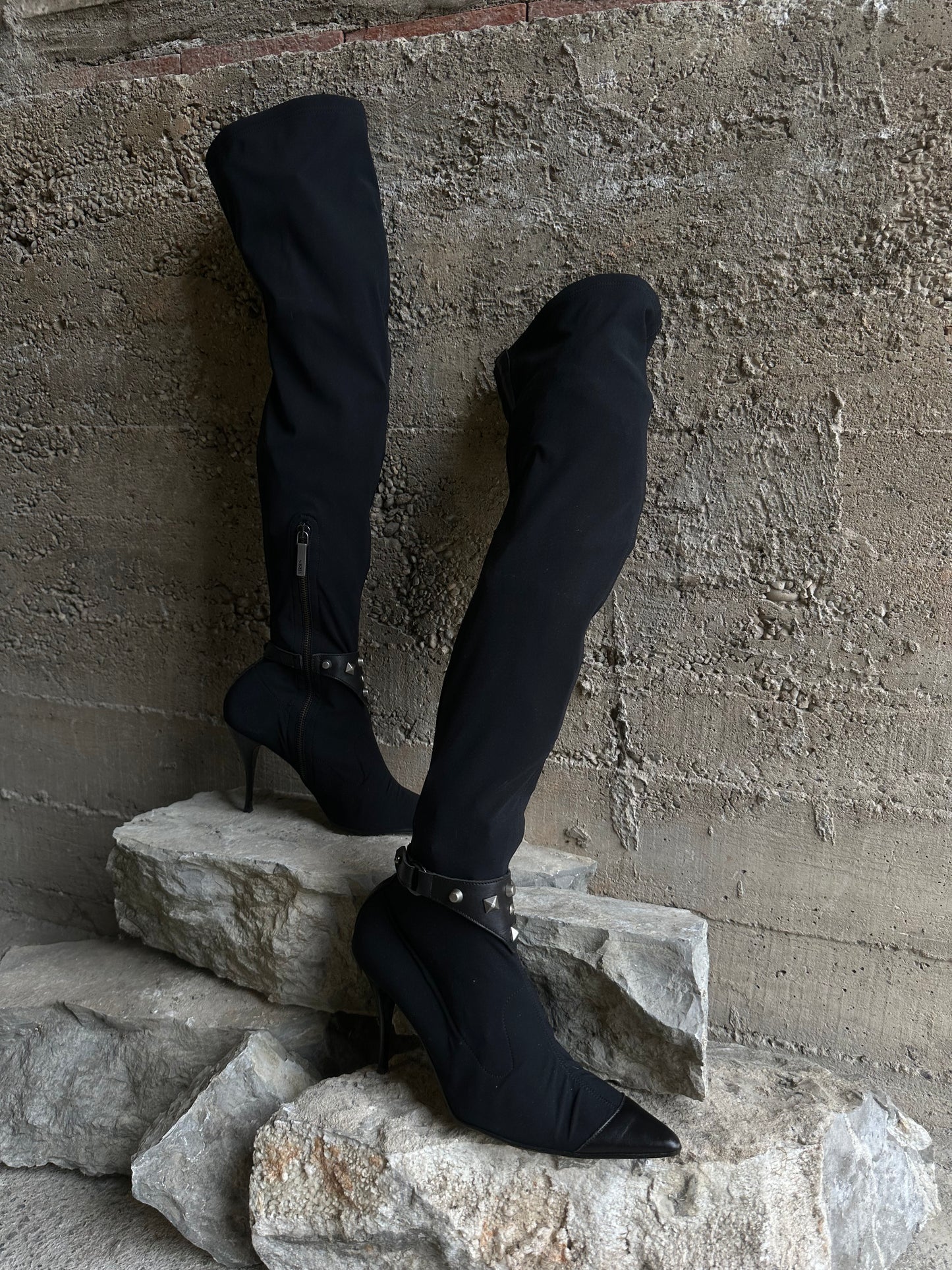 Versace Overknee Stretchy Boots