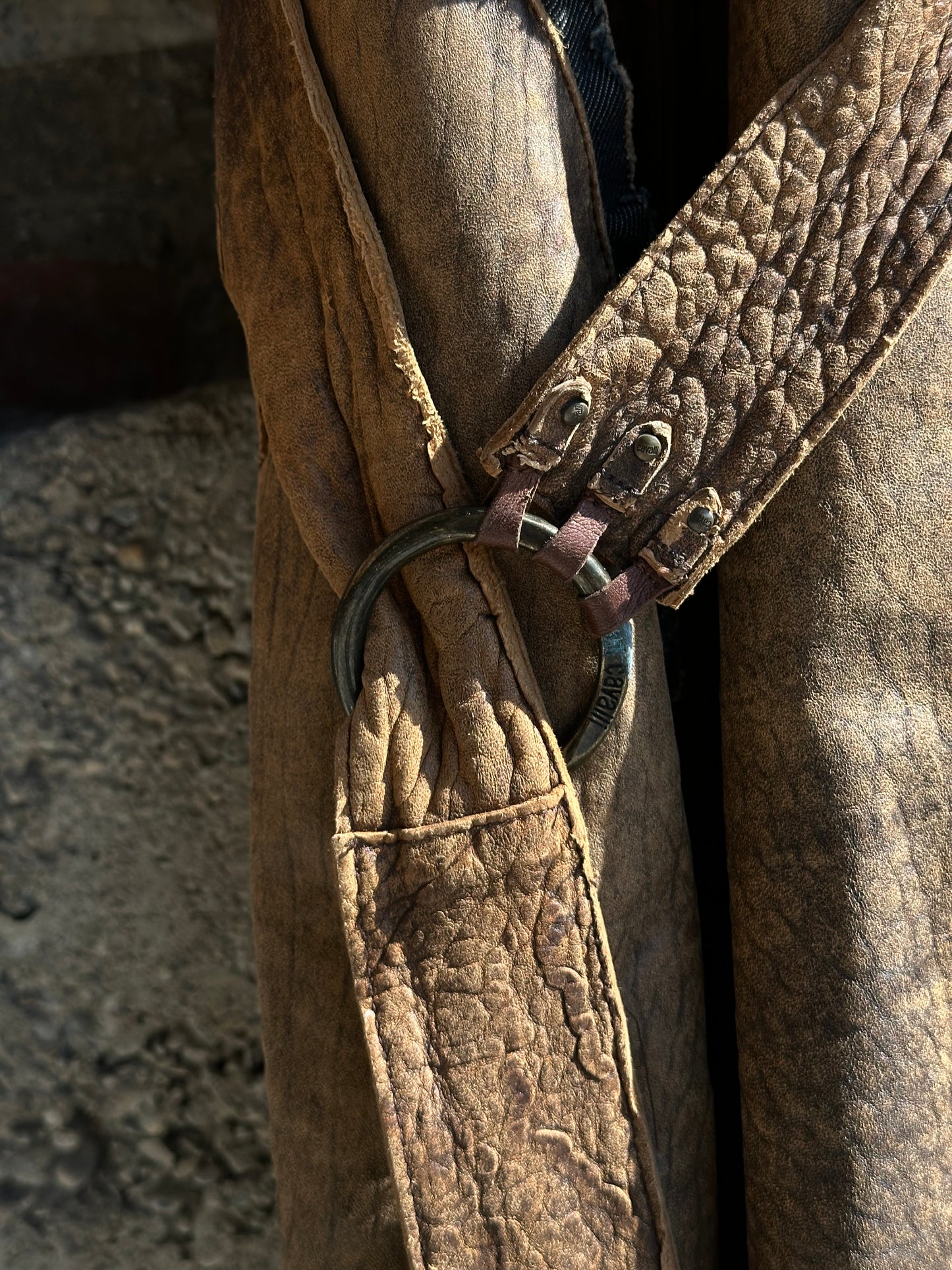 JUST CAVALLI BROWN LEATHER COAT