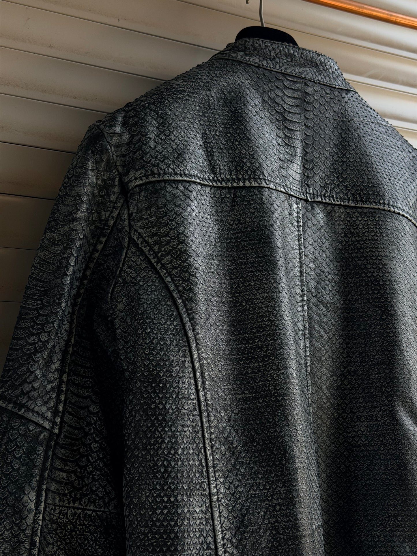 SNAKESKIN LEATHER BIKER