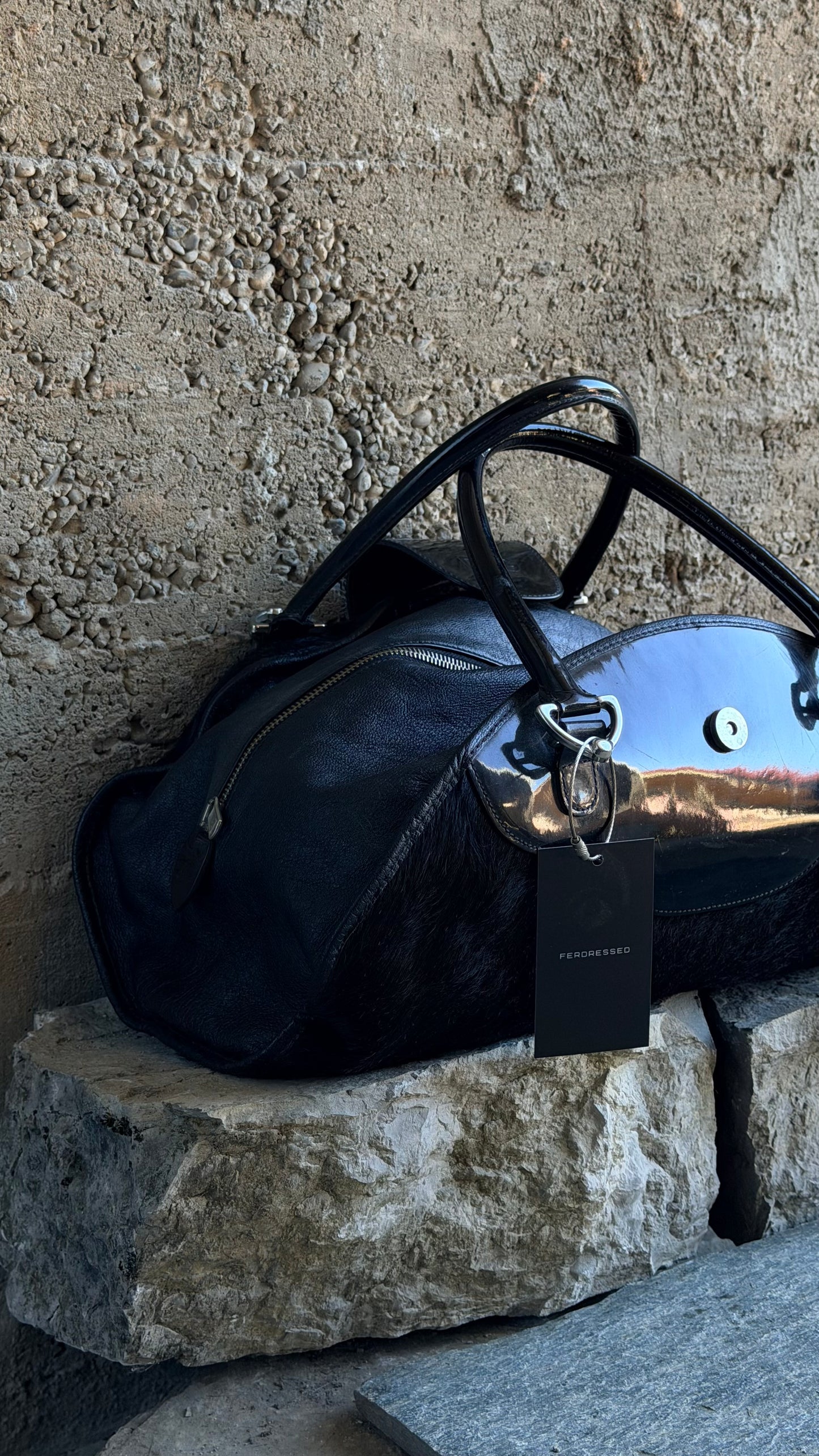 DOLCE & GABBANA BLACK PONYHAIR BAG