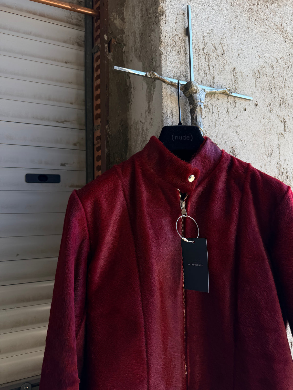 RED WINE PONYHAIR BIKER