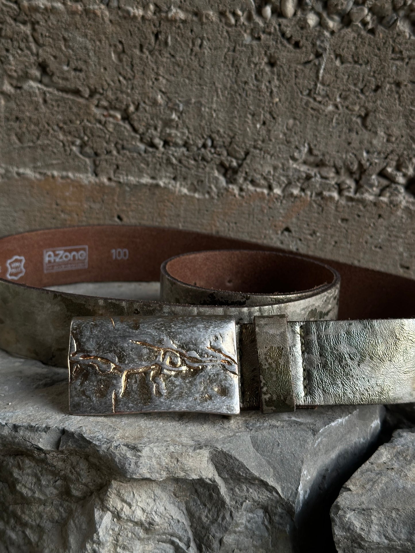 ALLUMINIUM LEATHER BELT