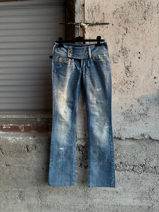 DIESEL BELTED FLARED DENIM