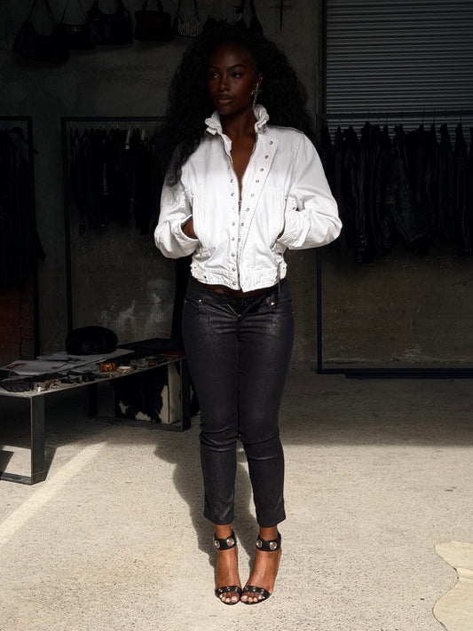 ARMANI SKINNY ELASTIC CROCO PANTS