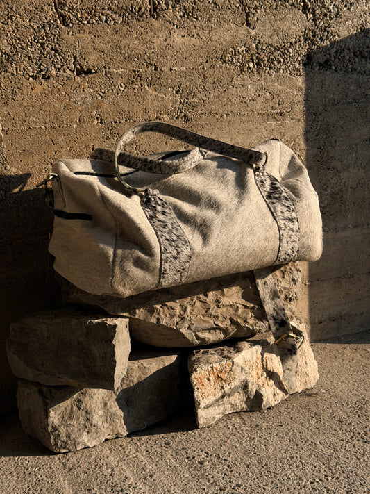 COWHIDE TRAVEL BAG