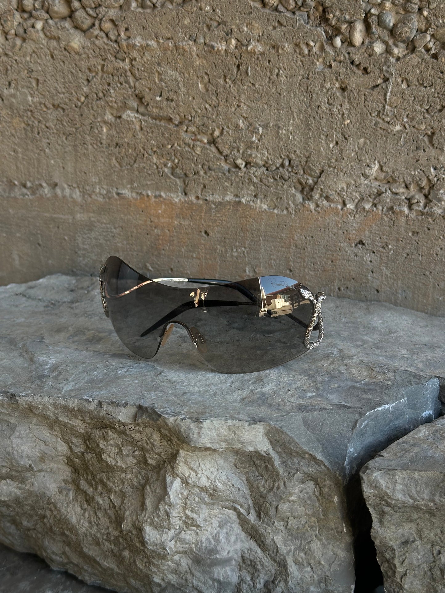 ROBERTO CAVALLI RHINESTONES SNAKE SUNGLASSES