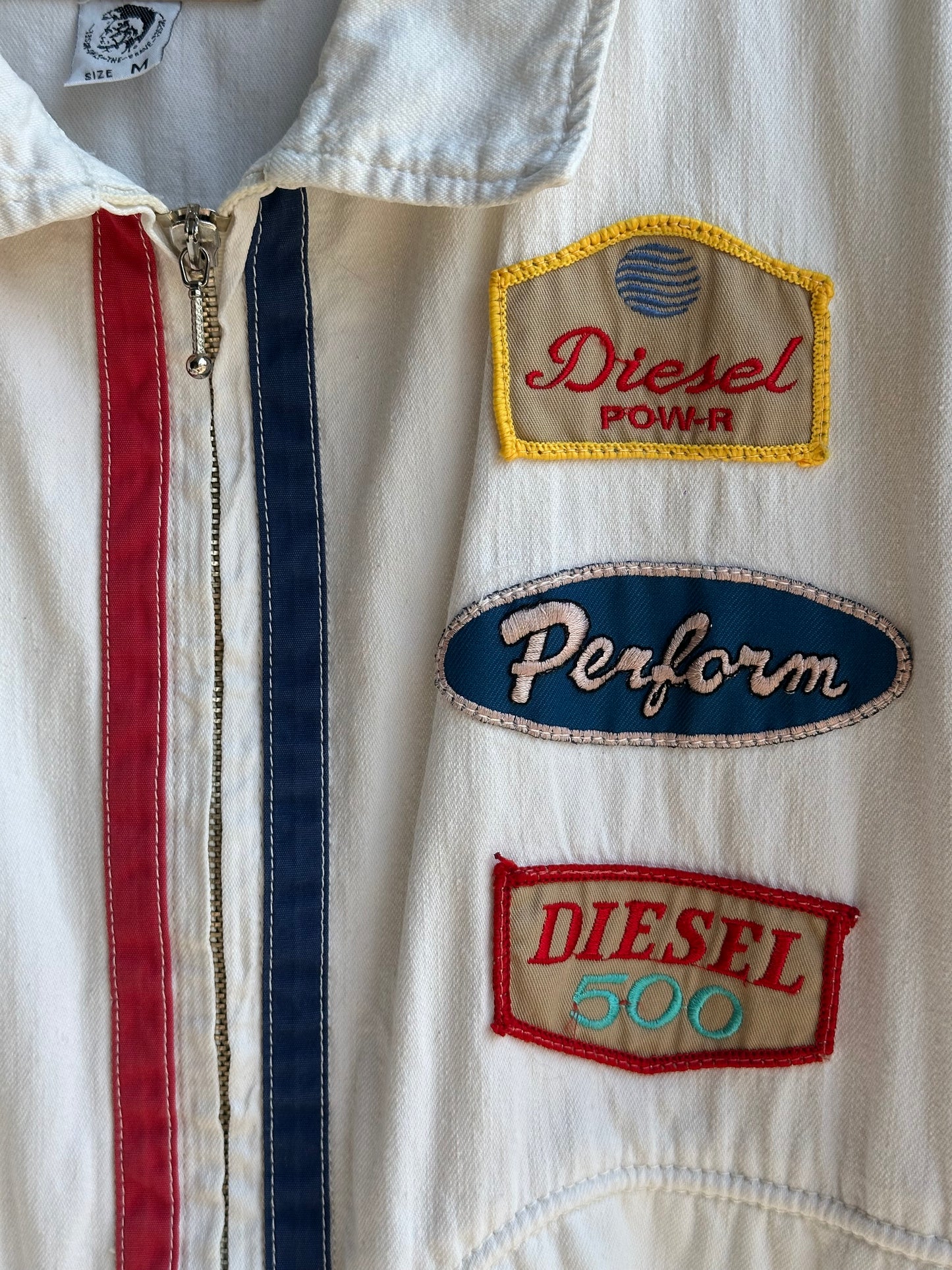 DIESEL PATCH WHITE DENIM JACKET