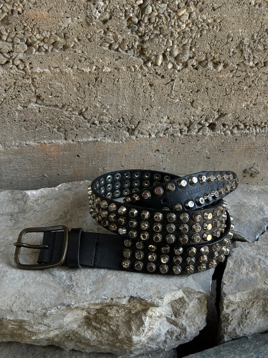 DSQUARED2 STUDDED BLACK LEATHER BELT