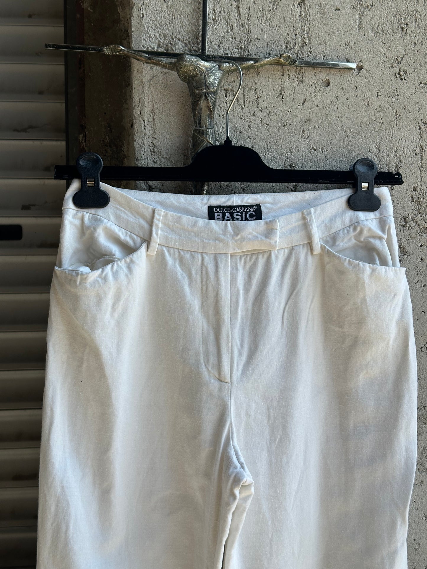 DOLCE & GABBANA WHITE FLARED PANTS
