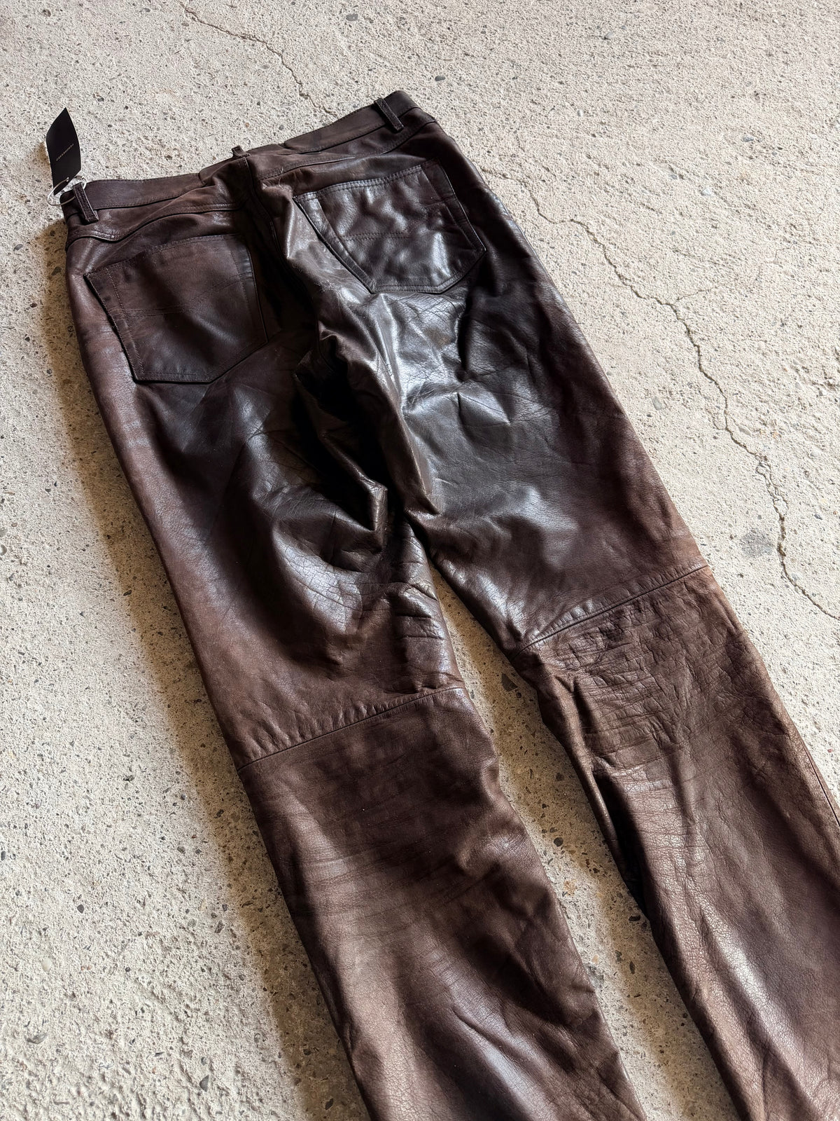 BROWN BUTTER LEATHER PANTS