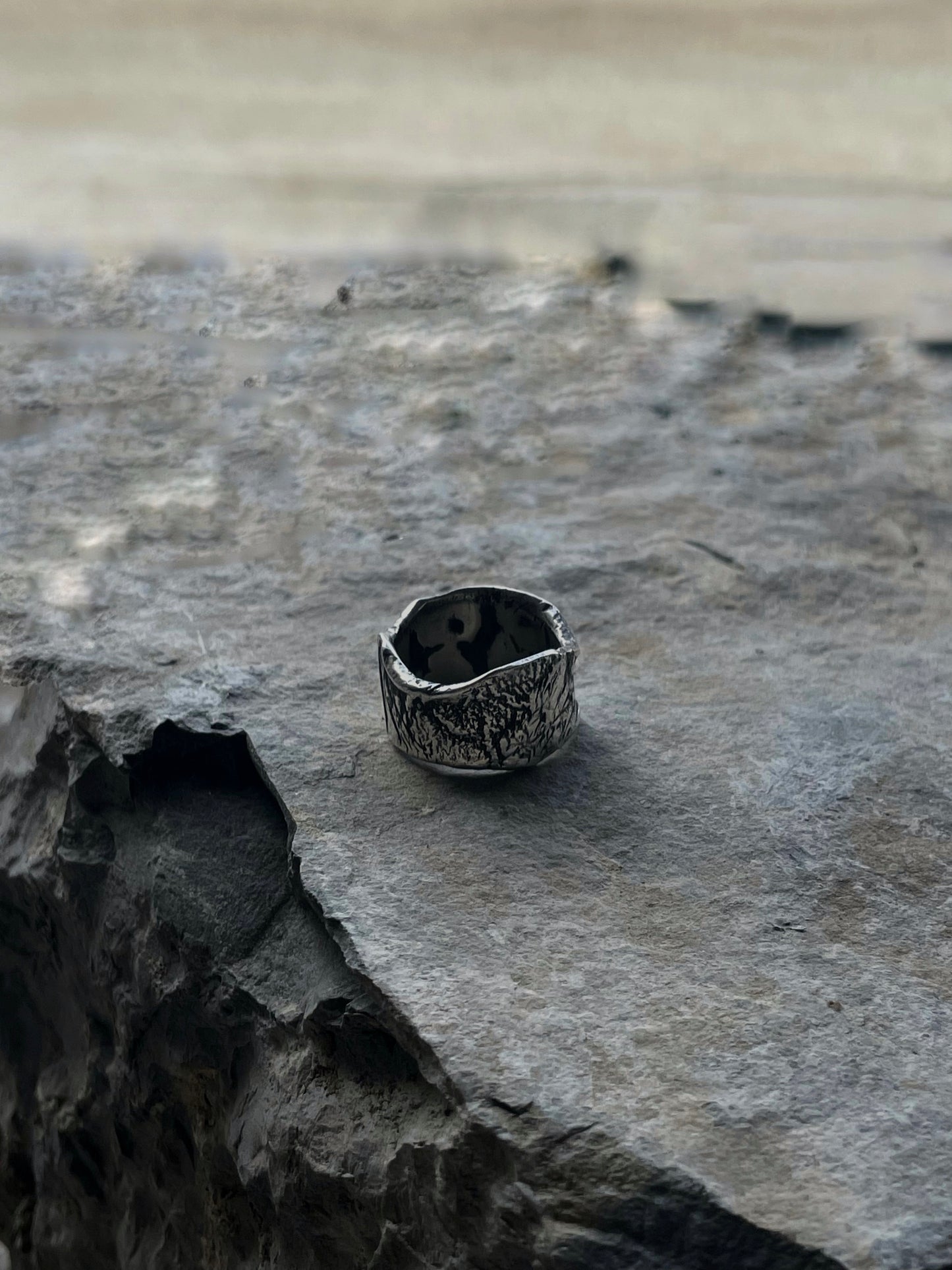 HAILV SILVER UNIQUE TEXTURE RING