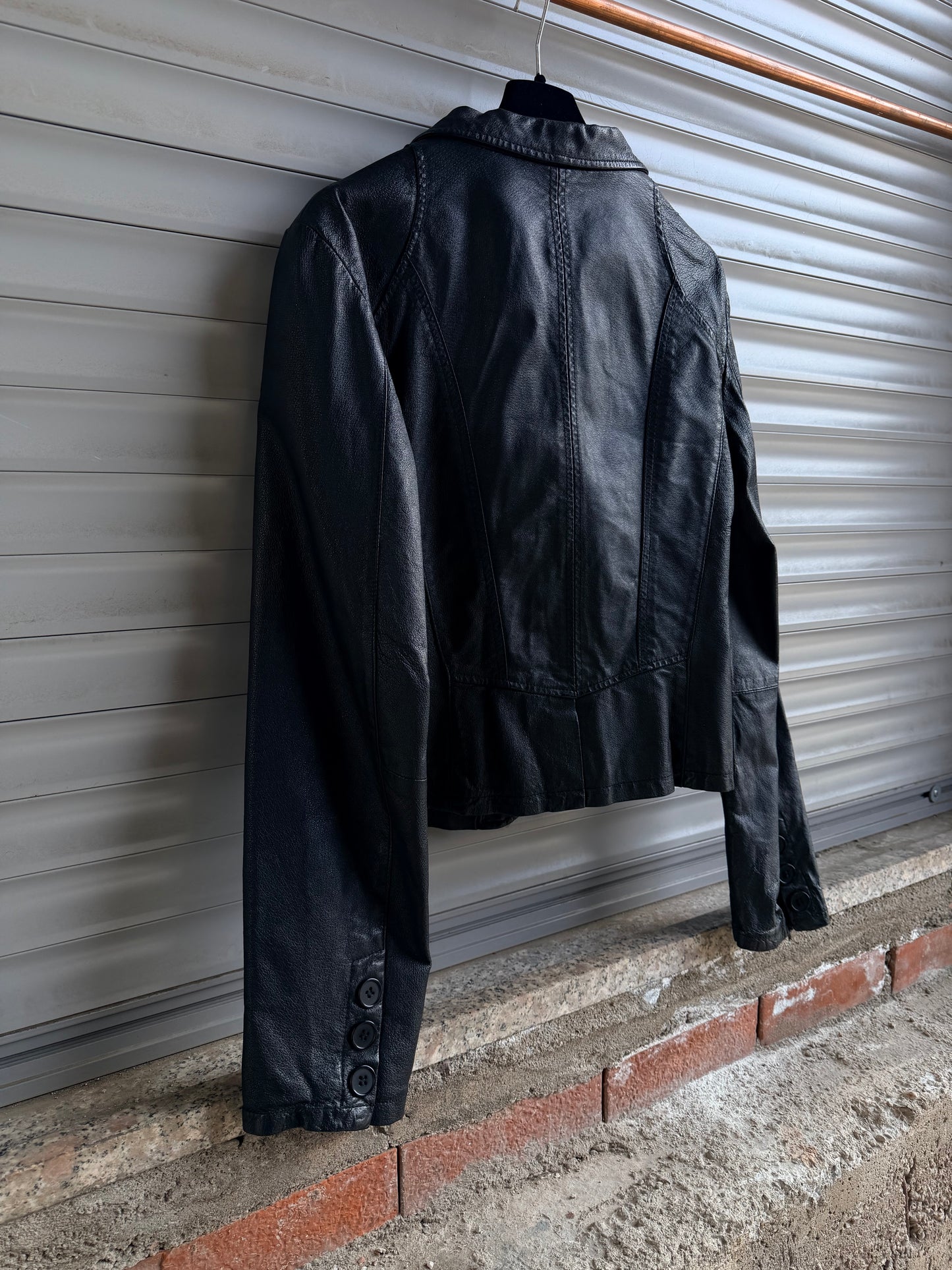 WASHED LEATHER BLAZER