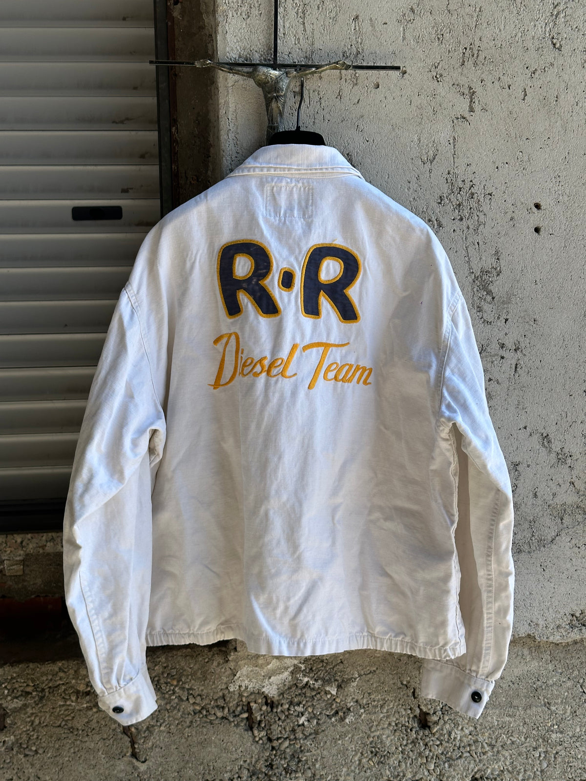 DIESEL WHITE DENIM ZIPPED JACKET