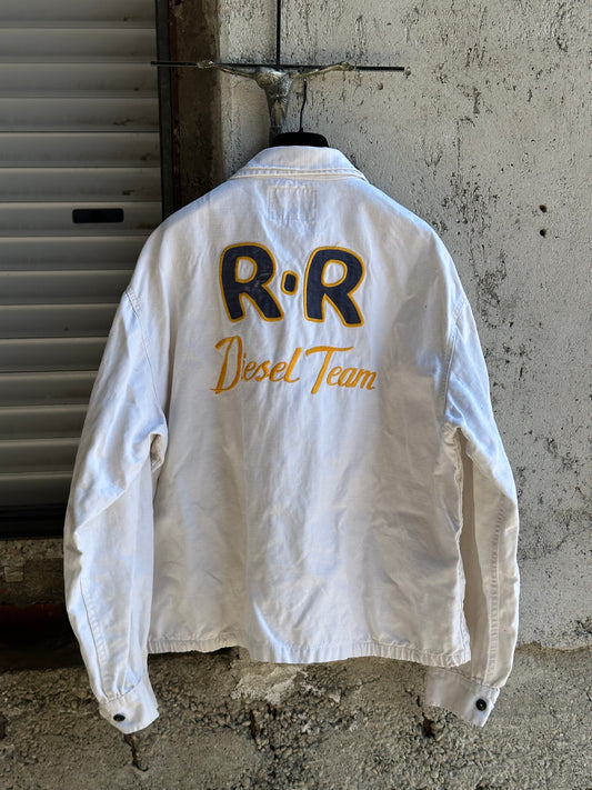 DIESEL WHITE DENIM ZIPPED JACKET