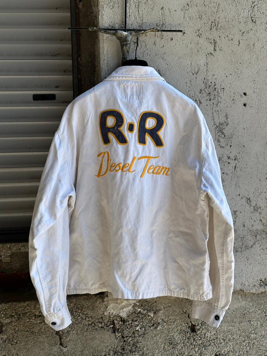 DIESEL WHITE DENIM ZIPPED JACKET