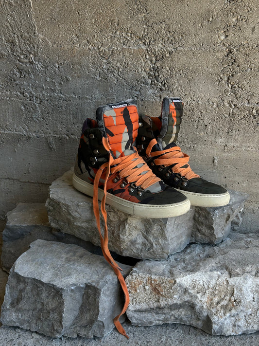DSQUARED2 CAMO ORANGE SNEAKERS