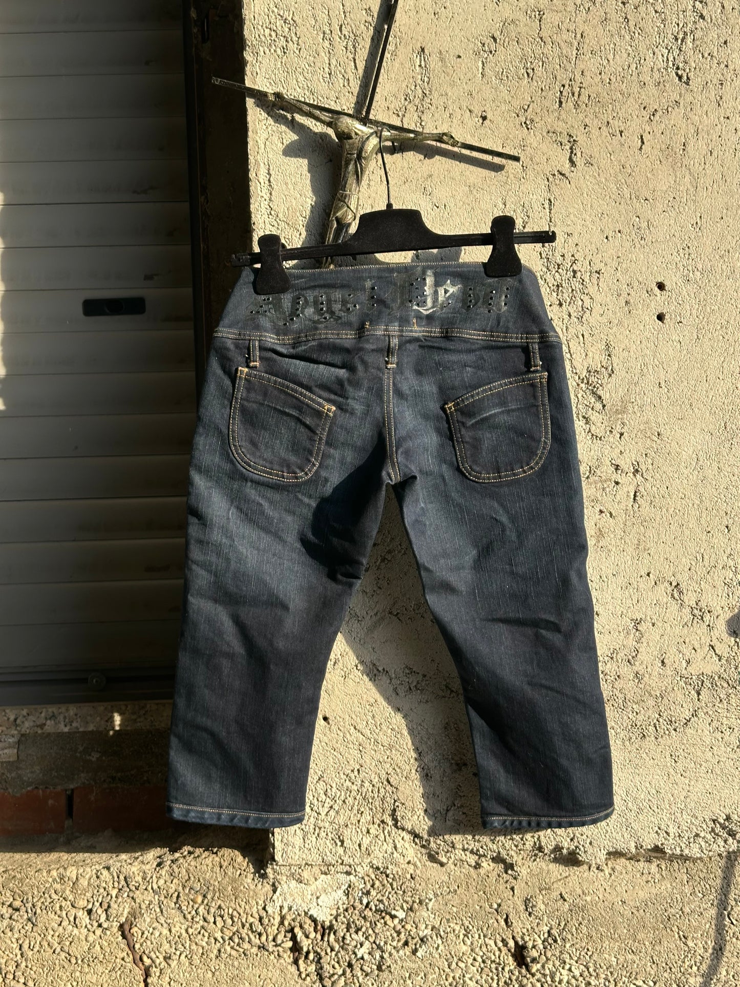 ANGEL AND DEVIL BLUE DENIM CAPRI