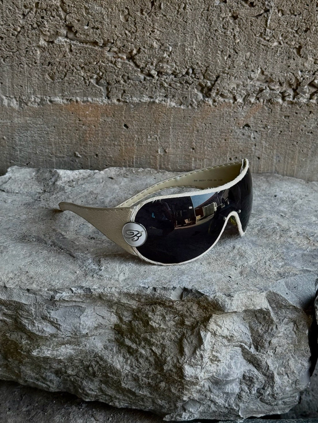 BLUMARINE WHITE PONYHAIR SUNGLASSES