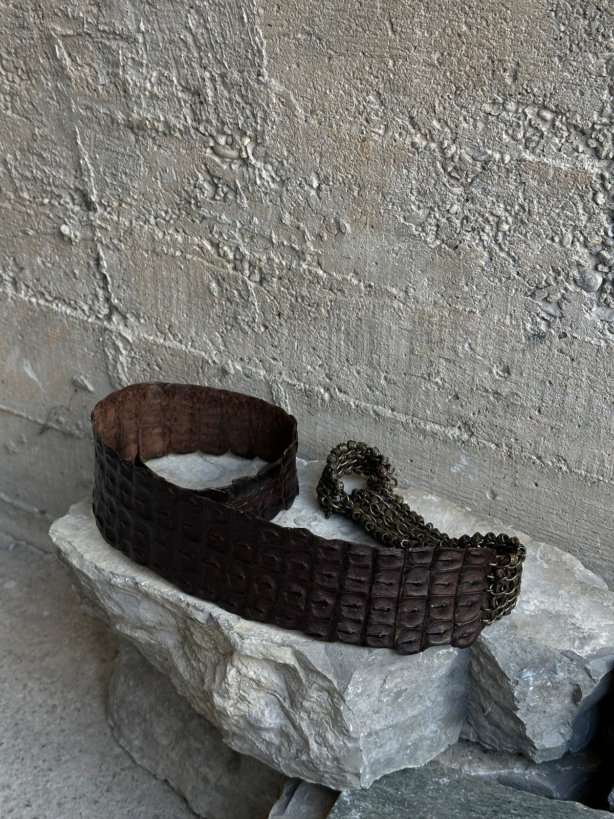 CROCO AND CHAIN BROWN BELT