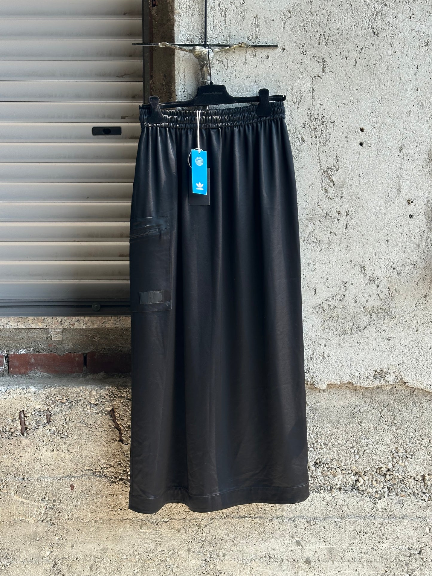 Y-3 BLACK SATIN SKIRT