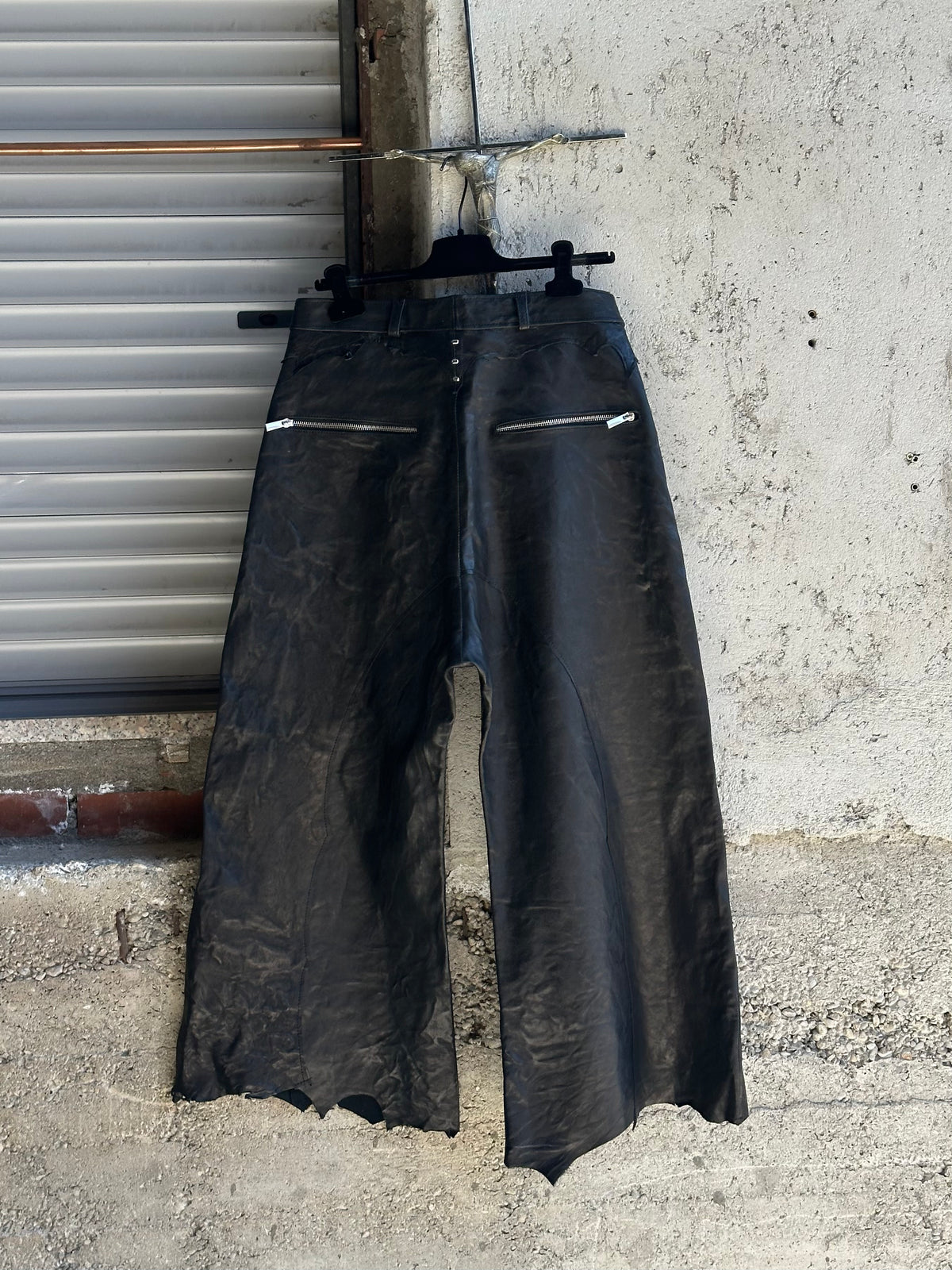 ALEKSANDER CECCO TENEBRAE MONUMENTUS LEATHER PANTS