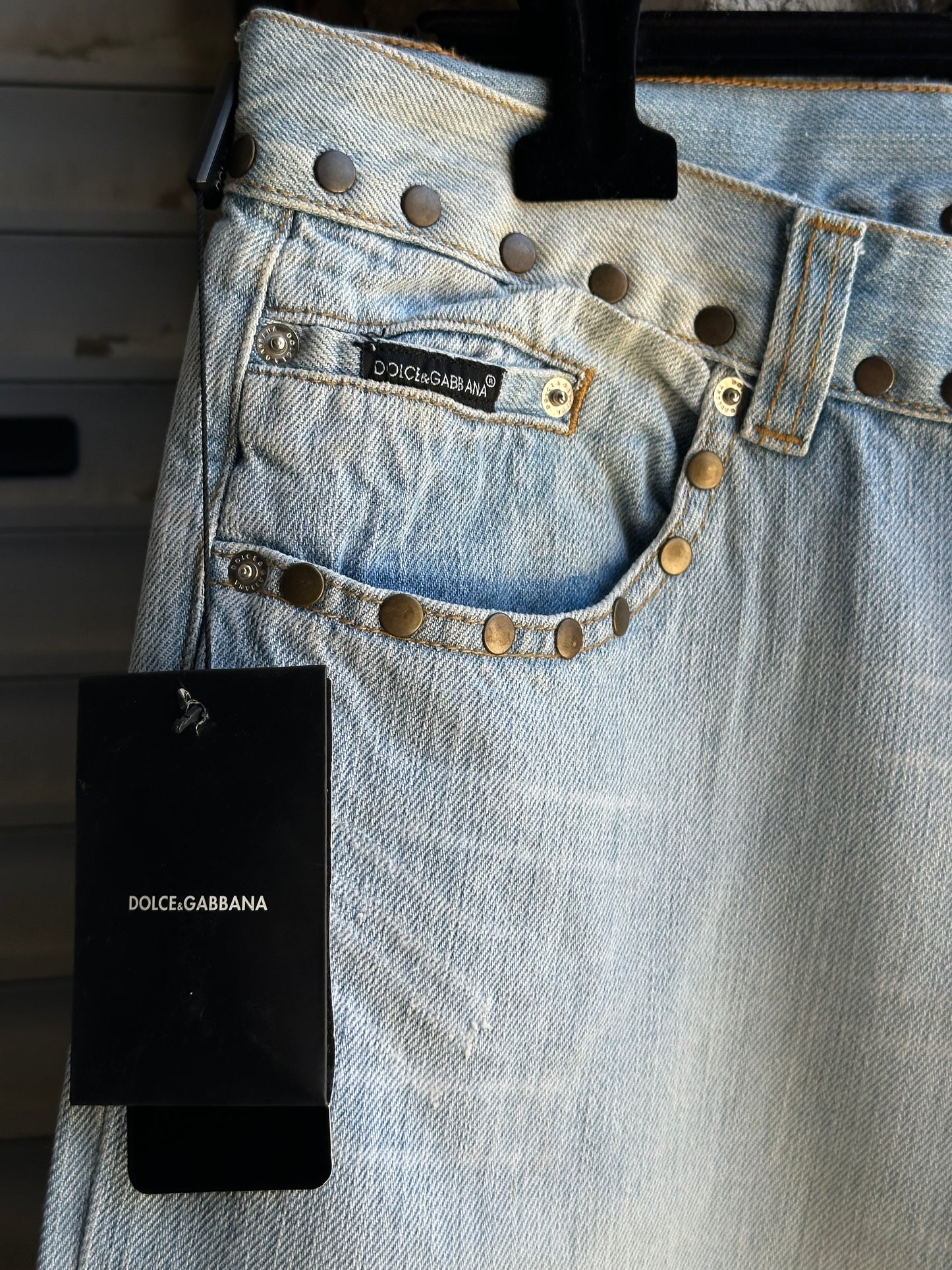 DOLCE & GABBANA TIGER STUDDED JEANS