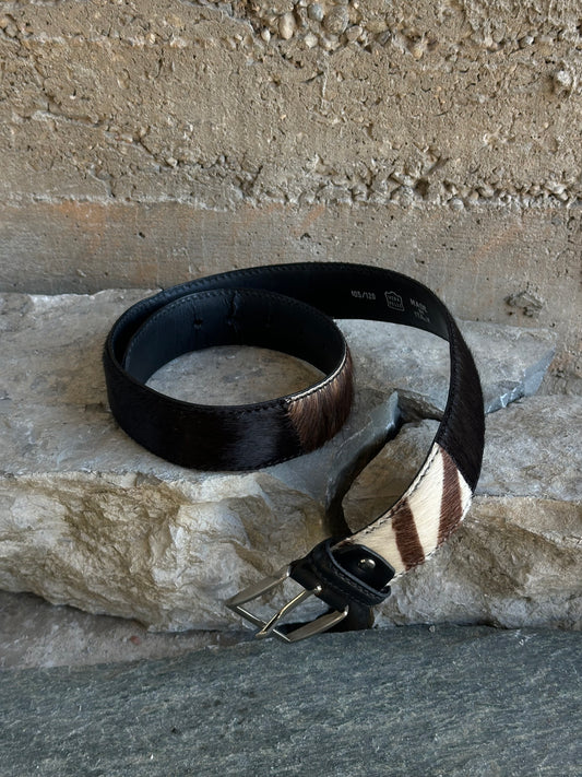ZEBRA - BLACK PONYHAIR BELT