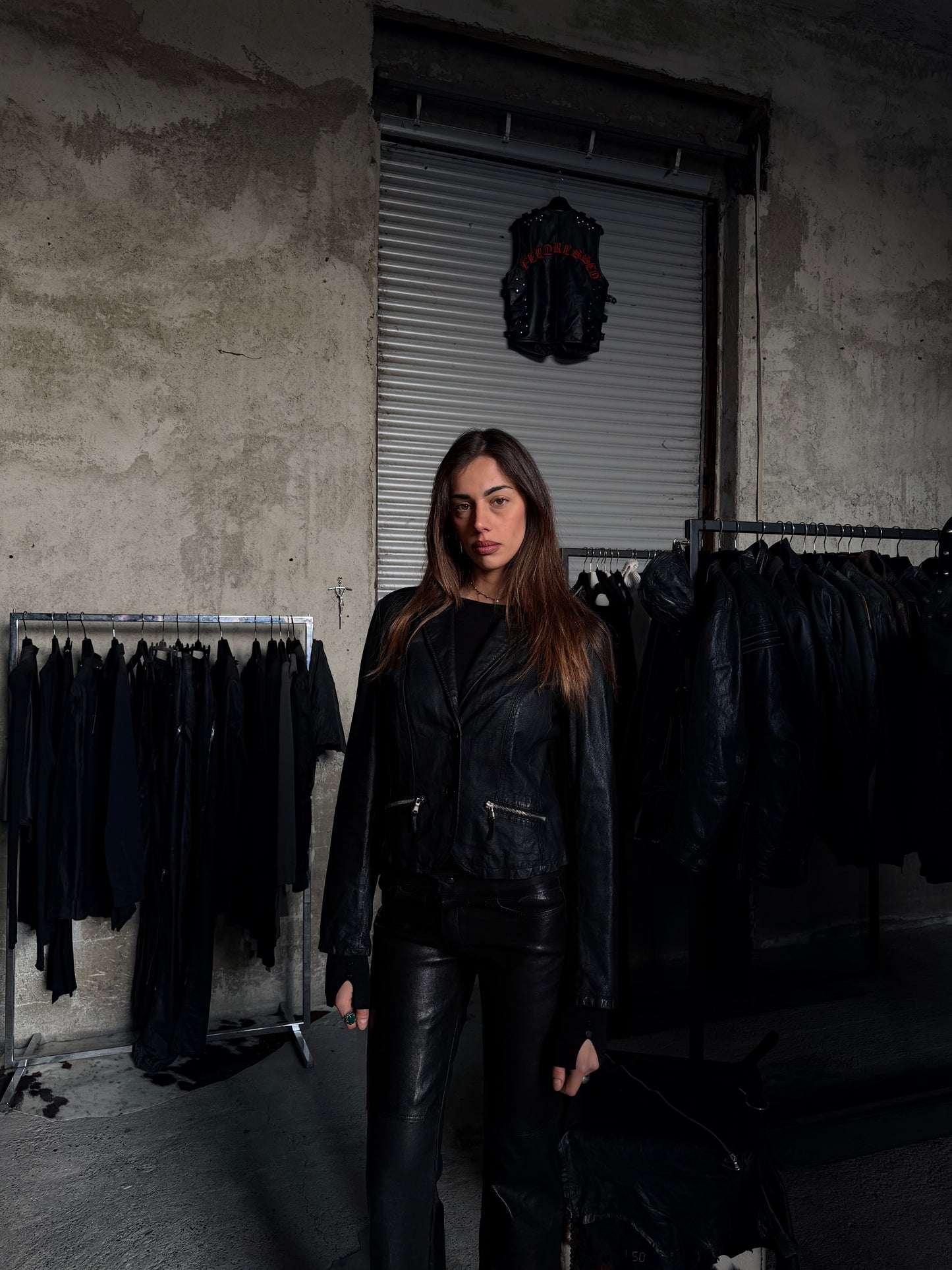 WASHED LEATHER BLAZER