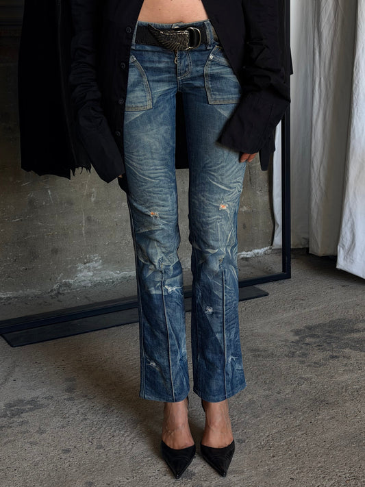 DIESEL DISTRESSED WASHED DENIM