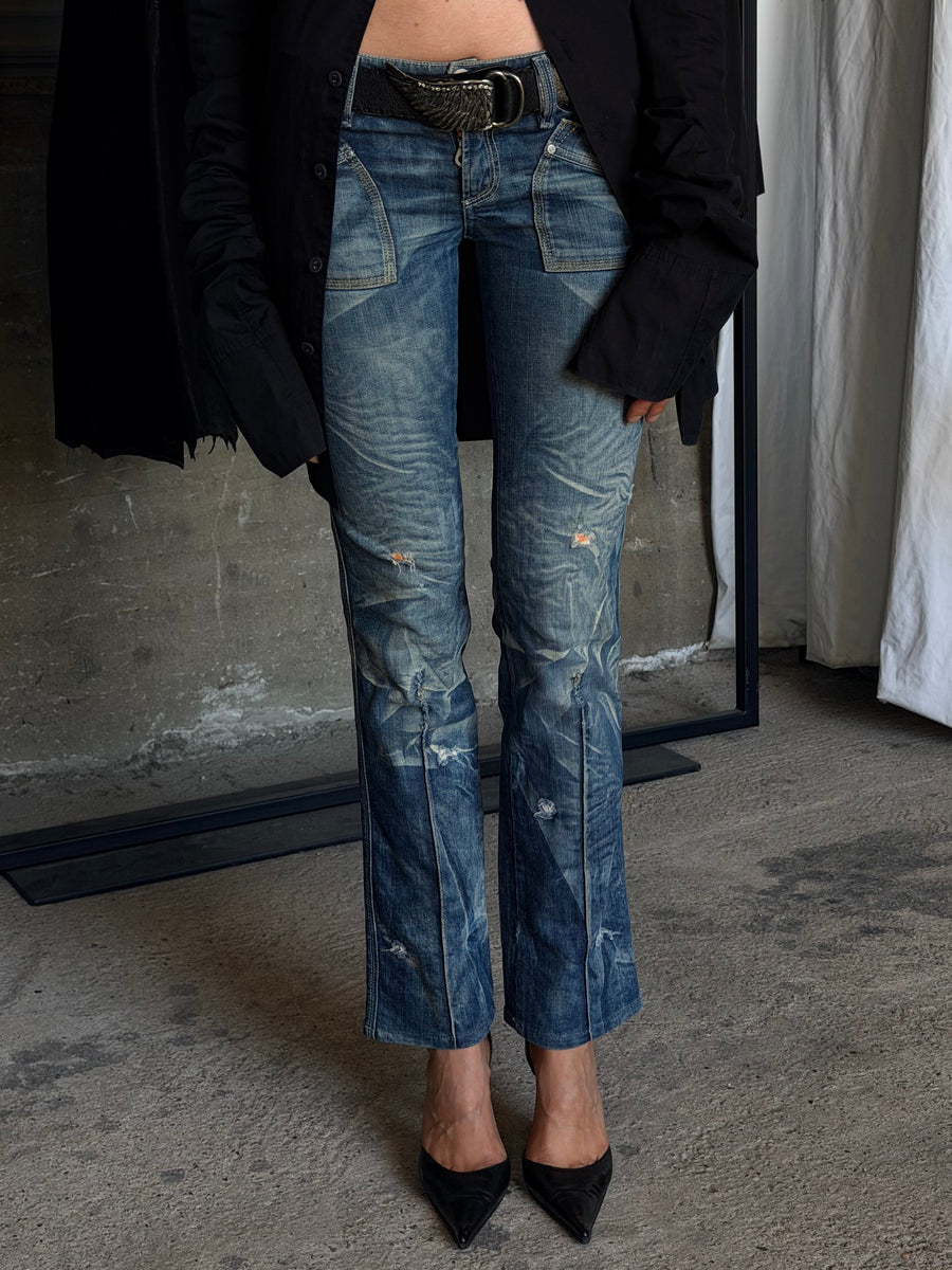 DIESEL DISTRESSED WASHED DENIM