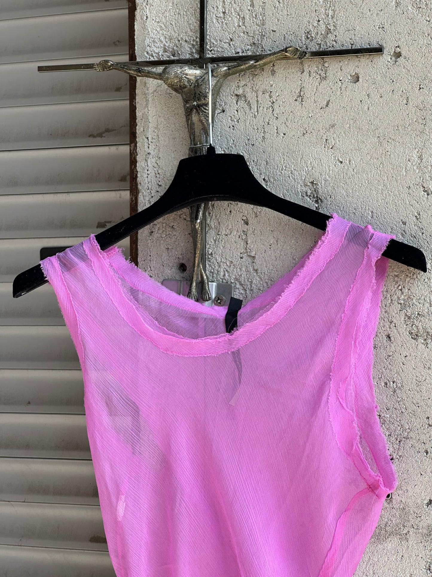 MALLONI TRANSPARENT PINK TANK TOP