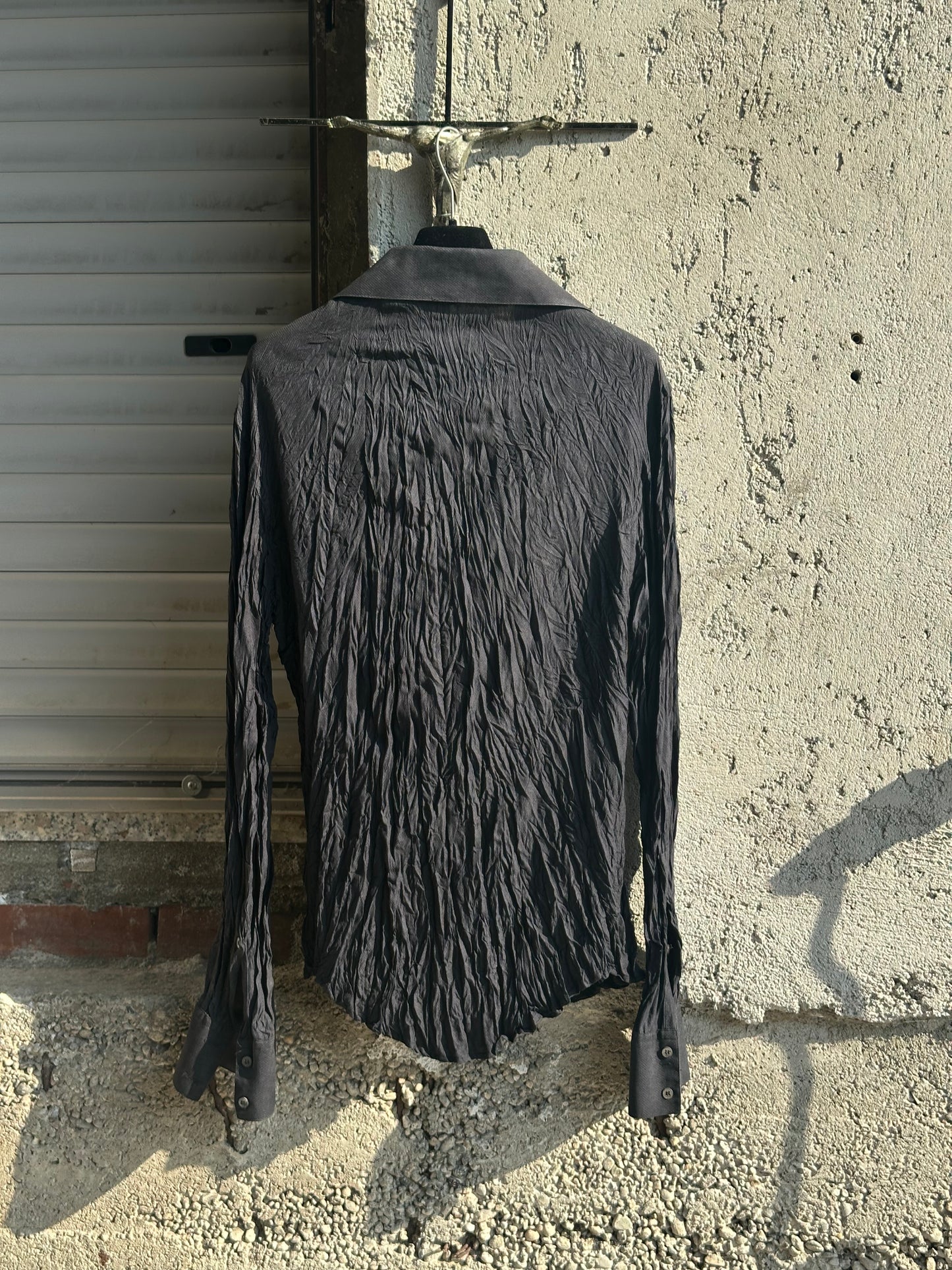 ROBERTO CAVALLI PLISSE BLACK SHIRT