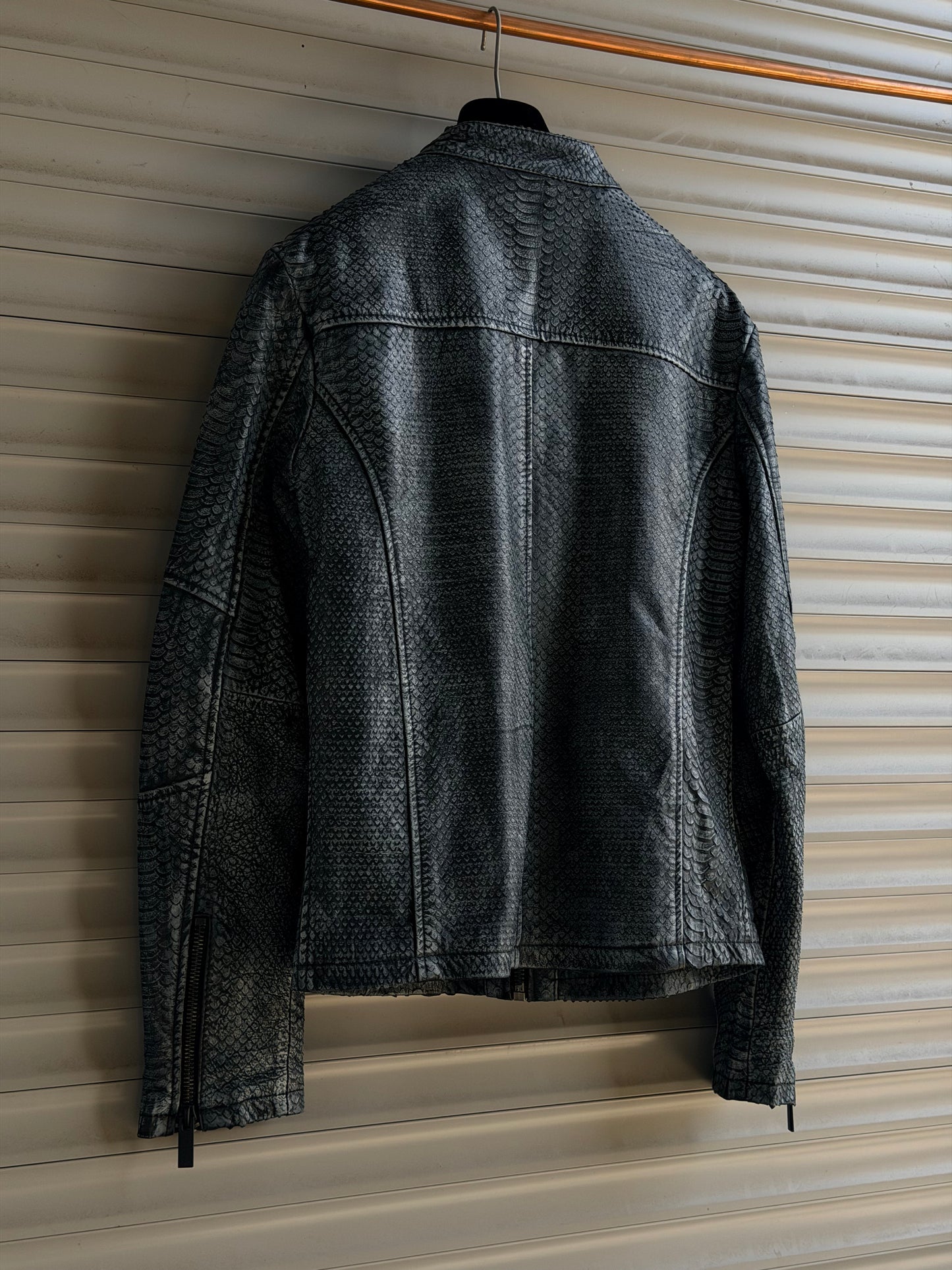 SNAKESKIN LEATHER BIKER