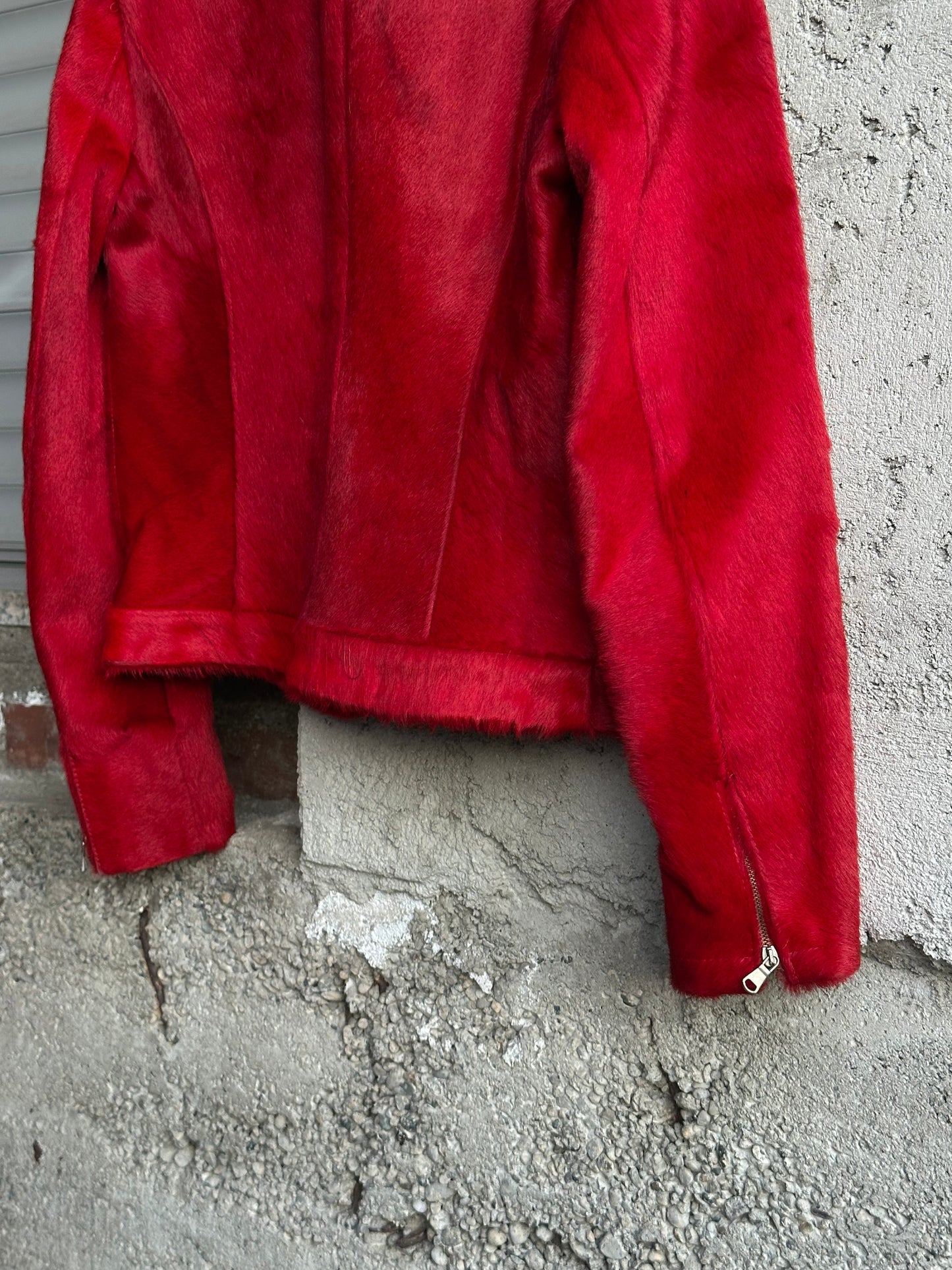 RED PONYHAIR JACKET