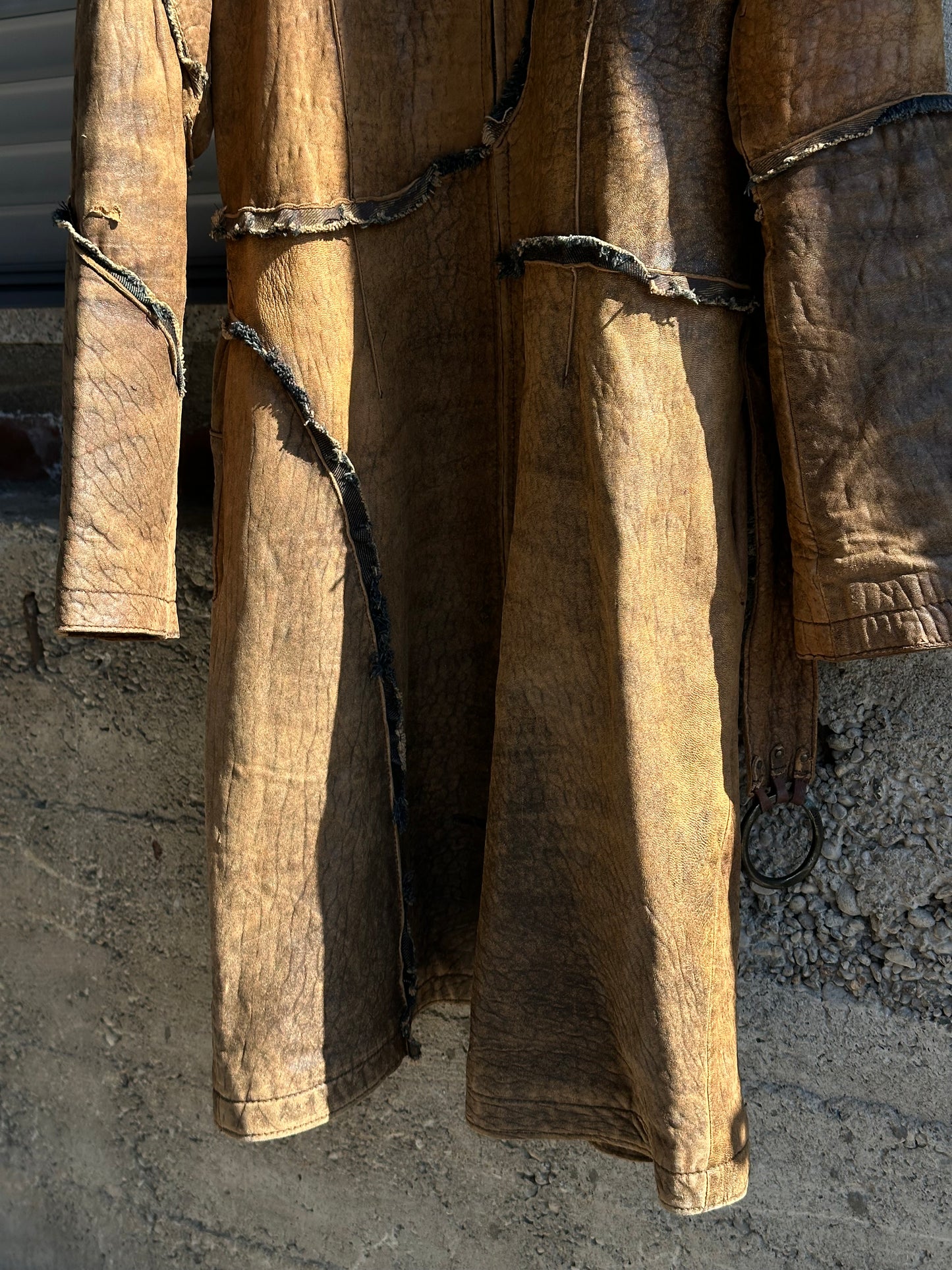 JUST CAVALLI BROWN LEATHER COAT