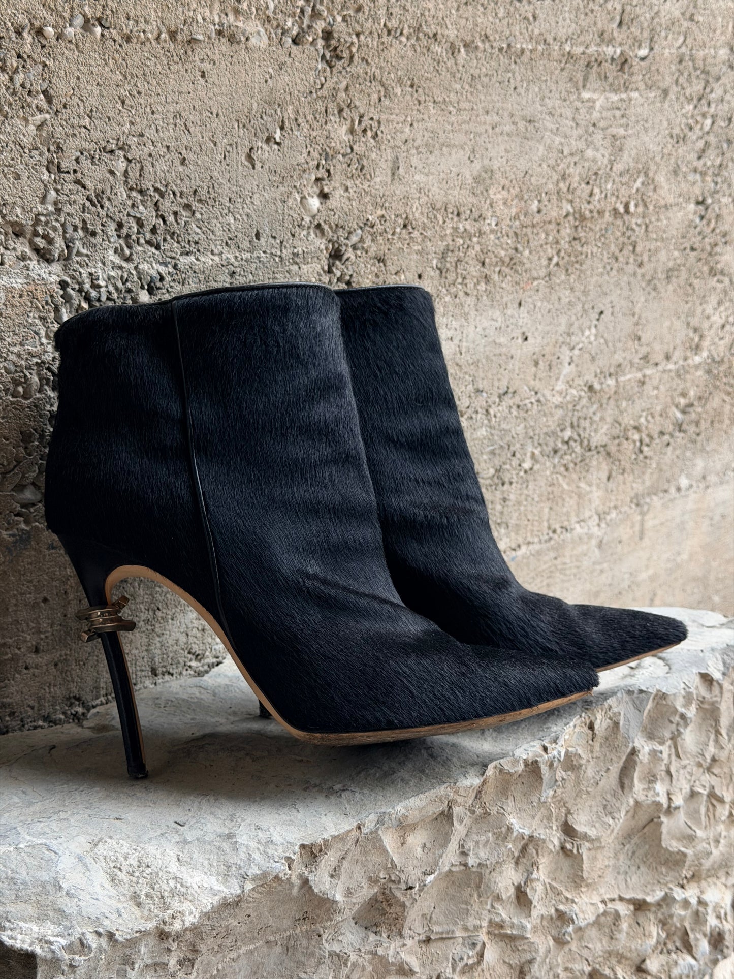 DSQUARED2 PONYHAIR ANKLE BOOTS