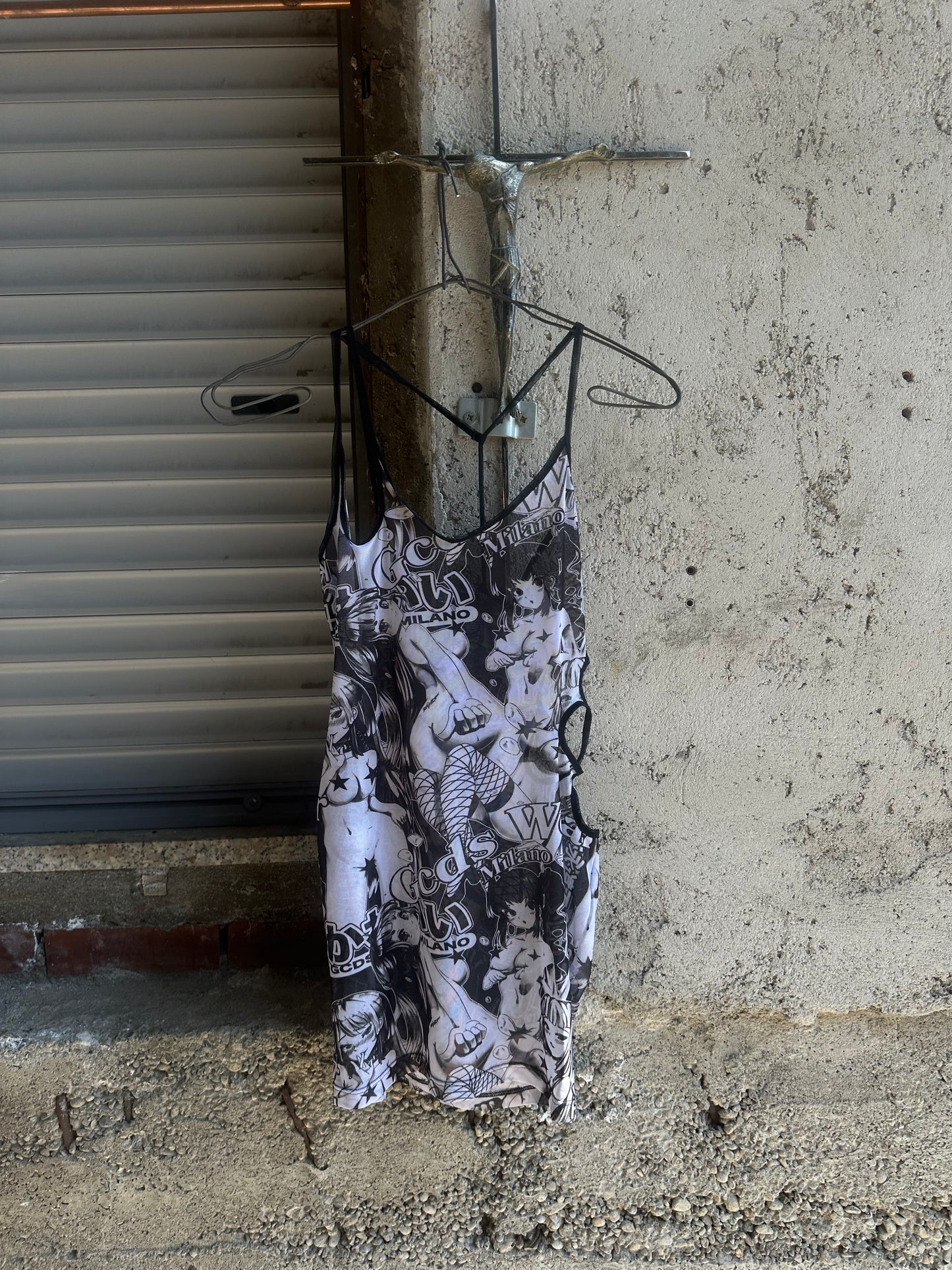 GCDS HENTAI TRANSPARENT MINI DRESS OR TANK TOP