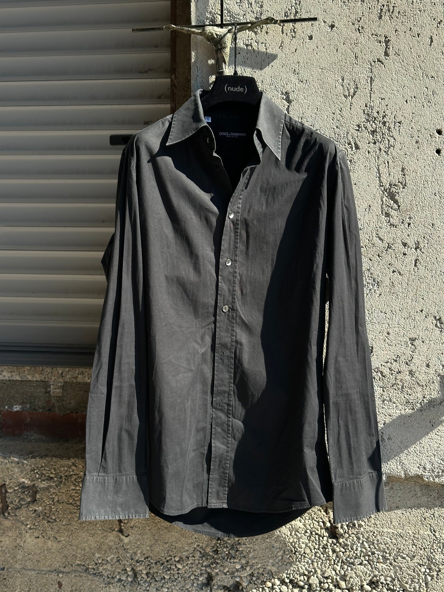 DOLCE & GABBANA BLACK COTTON SHIRT