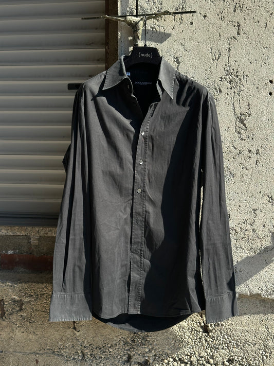 DOLCE & GABBANA BLACK COTTON SHIRT