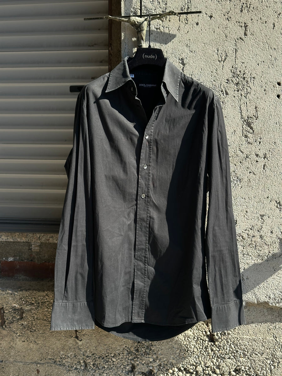 DOLCE & GABBANA BLACK COTTON SHIRT